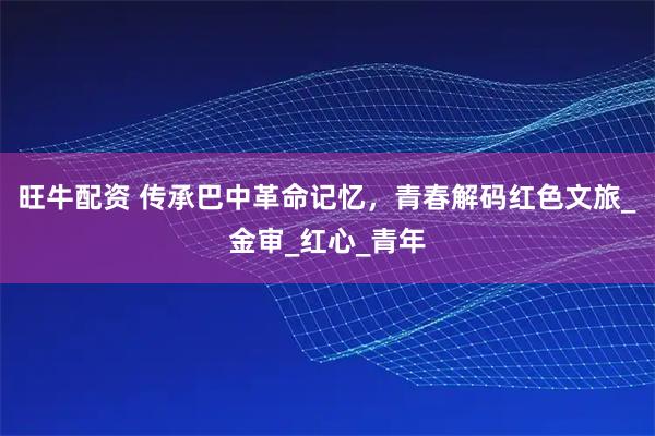 旺牛配资 传承巴中革命记忆，青春解码红色文旅_金审_红心_青年