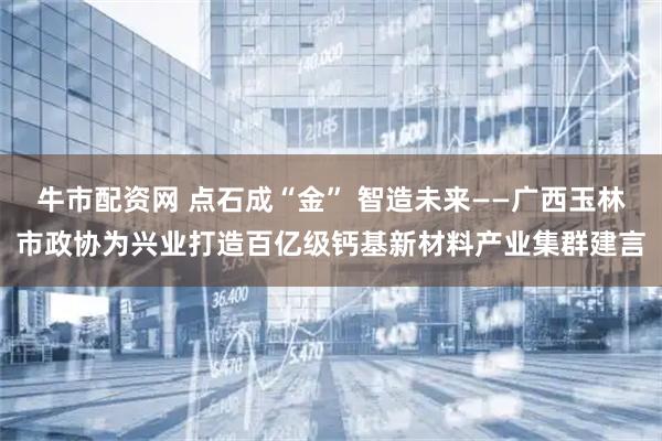 牛市配资网 点石成“金” 智造未来——广西玉林市政协为兴业打造百亿级钙基新材料产业集群建言